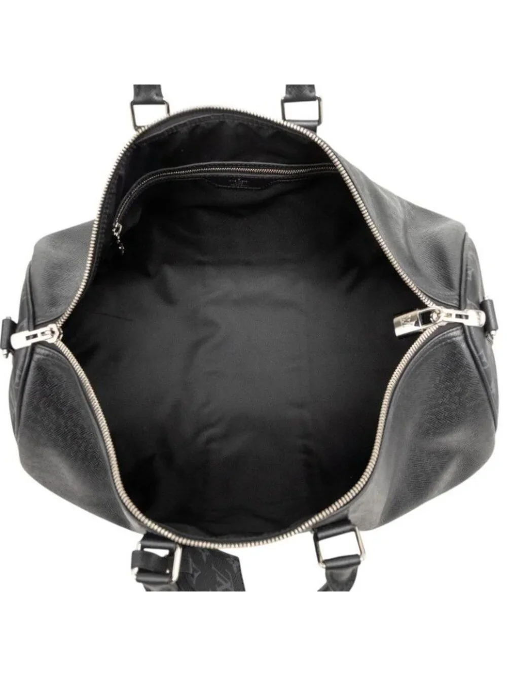 Louis Vuitton Taigarama Keepall Bandouliere 50 Boston Bag 2-Way Noir Black Gray